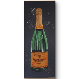 "Bubbly - Poppin Bottles" - 84 x 204cm - Acrylic On Canvas With A Resin Overlay - Framed in Gold