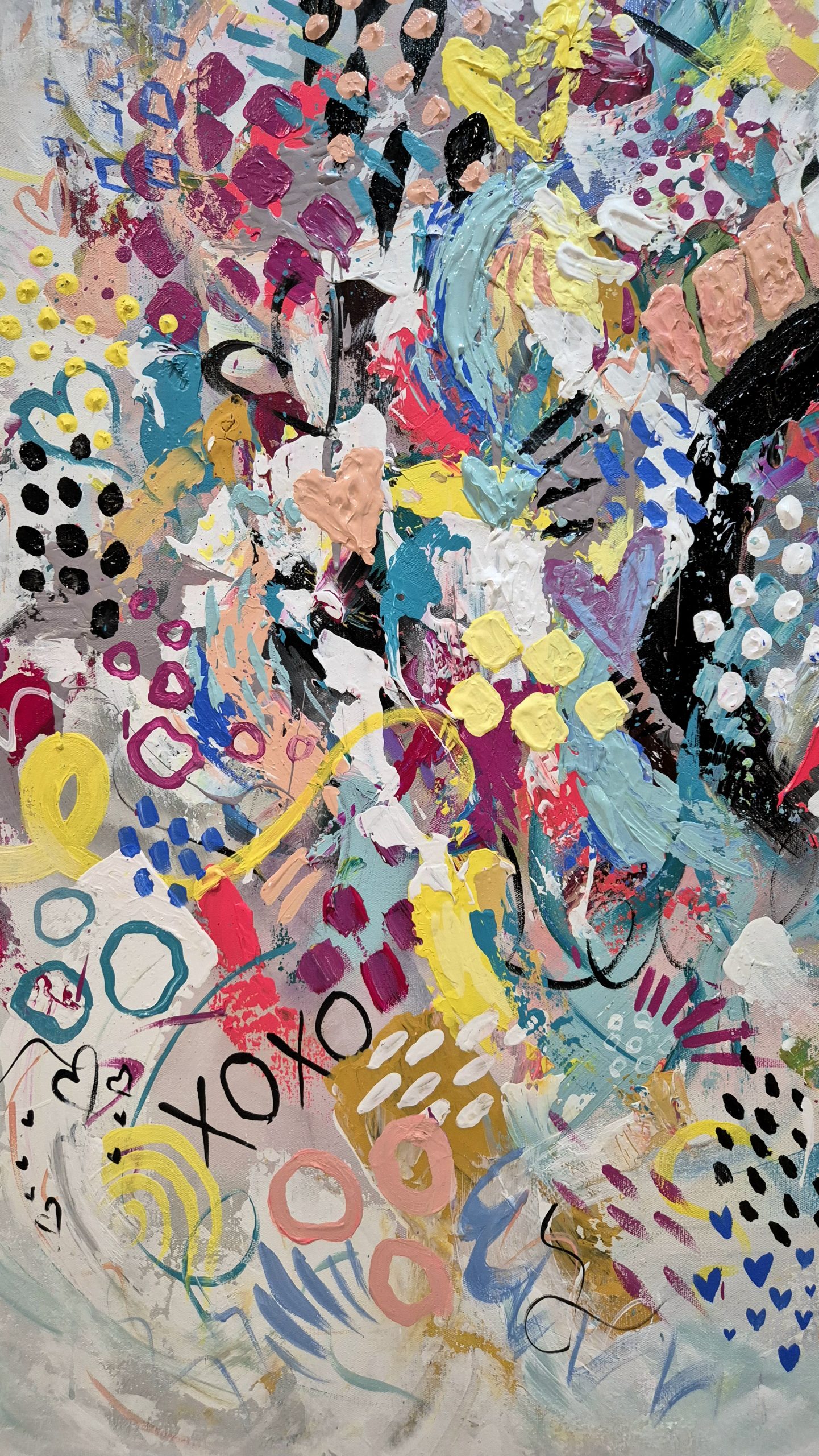 SOLD -"Tangled Love" - 100 x 100cm - Acrylic On Canvas - Image 5