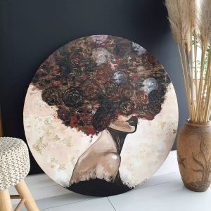 '- SOLD - "Angelito" - Hand Painted Acrylic on Round Canvas – 90cm