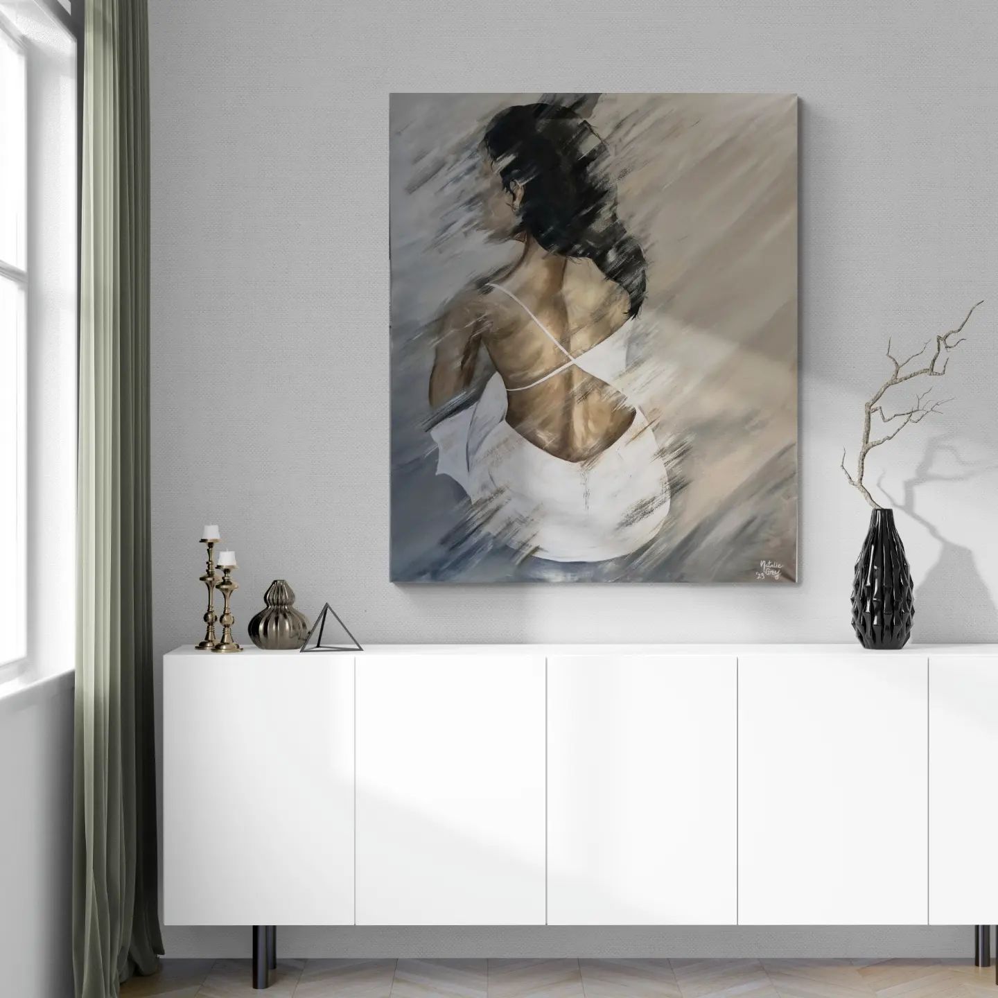 '- SOLD - "The Angel Opens Her Eyes" - 120cm x 100cm - Mixed Media - Image 10