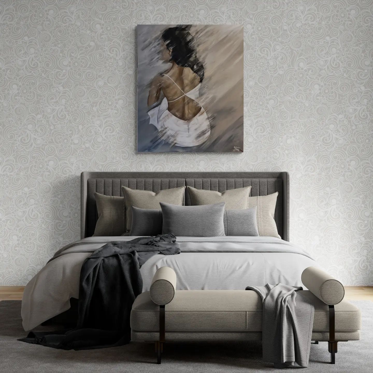 '- SOLD - "The Angel Opens Her Eyes" - 120cm x 100cm - Mixed Media - Image 4