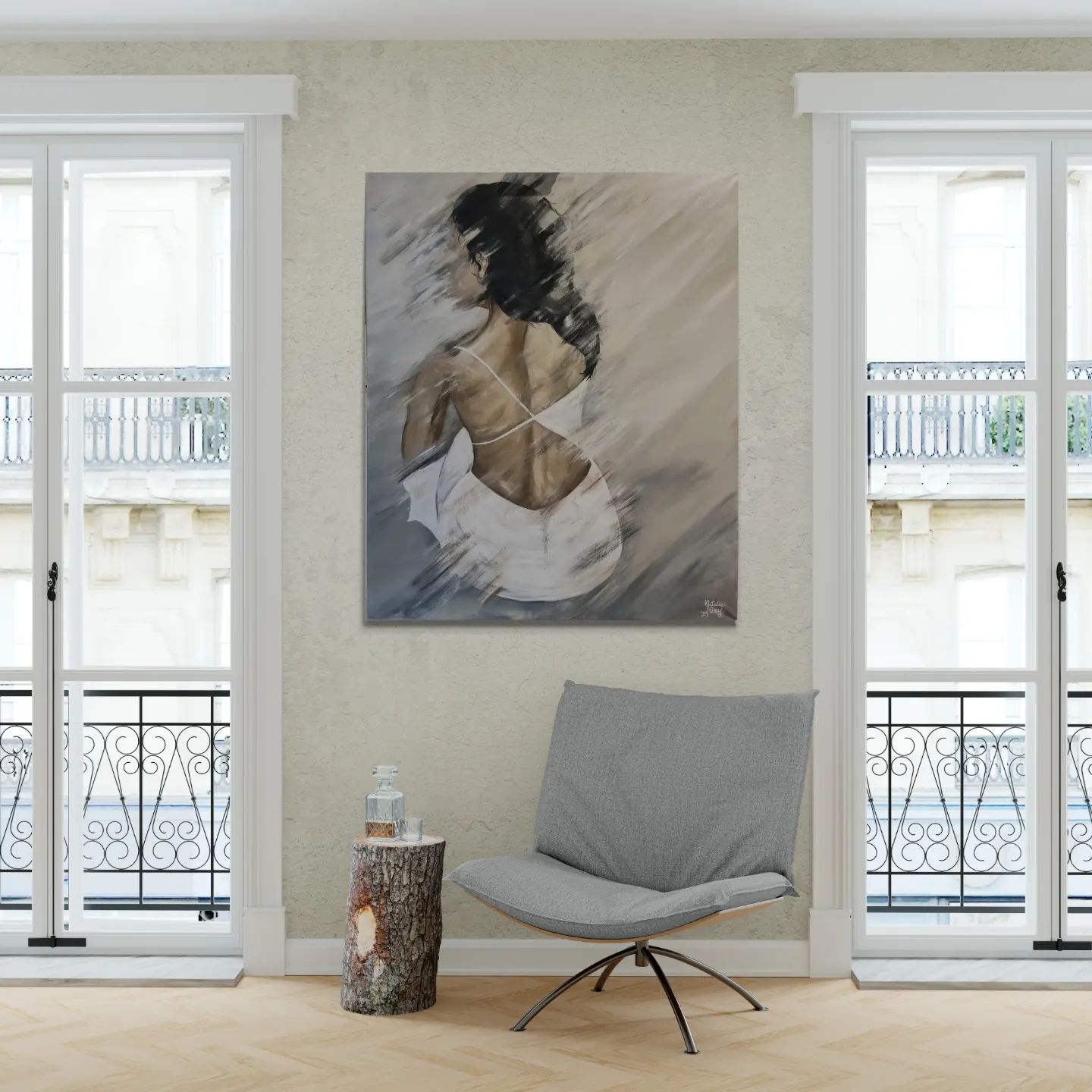 '- SOLD - "The Angel Opens Her Eyes" - 120cm x 100cm - Mixed Media - Image 3