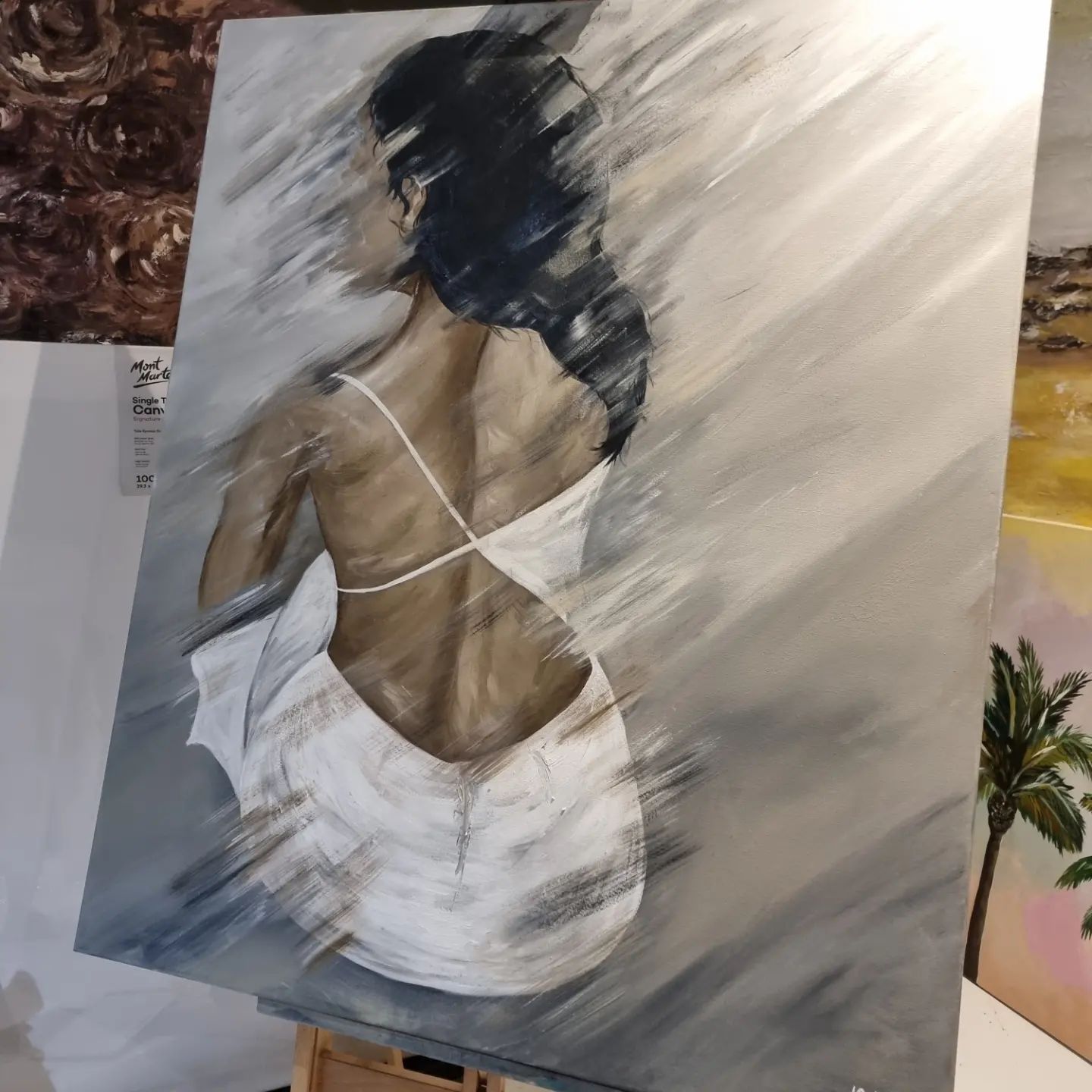 '- SOLD - "The Angel Opens Her Eyes" - 120cm x 100cm - Mixed Media - Image 8