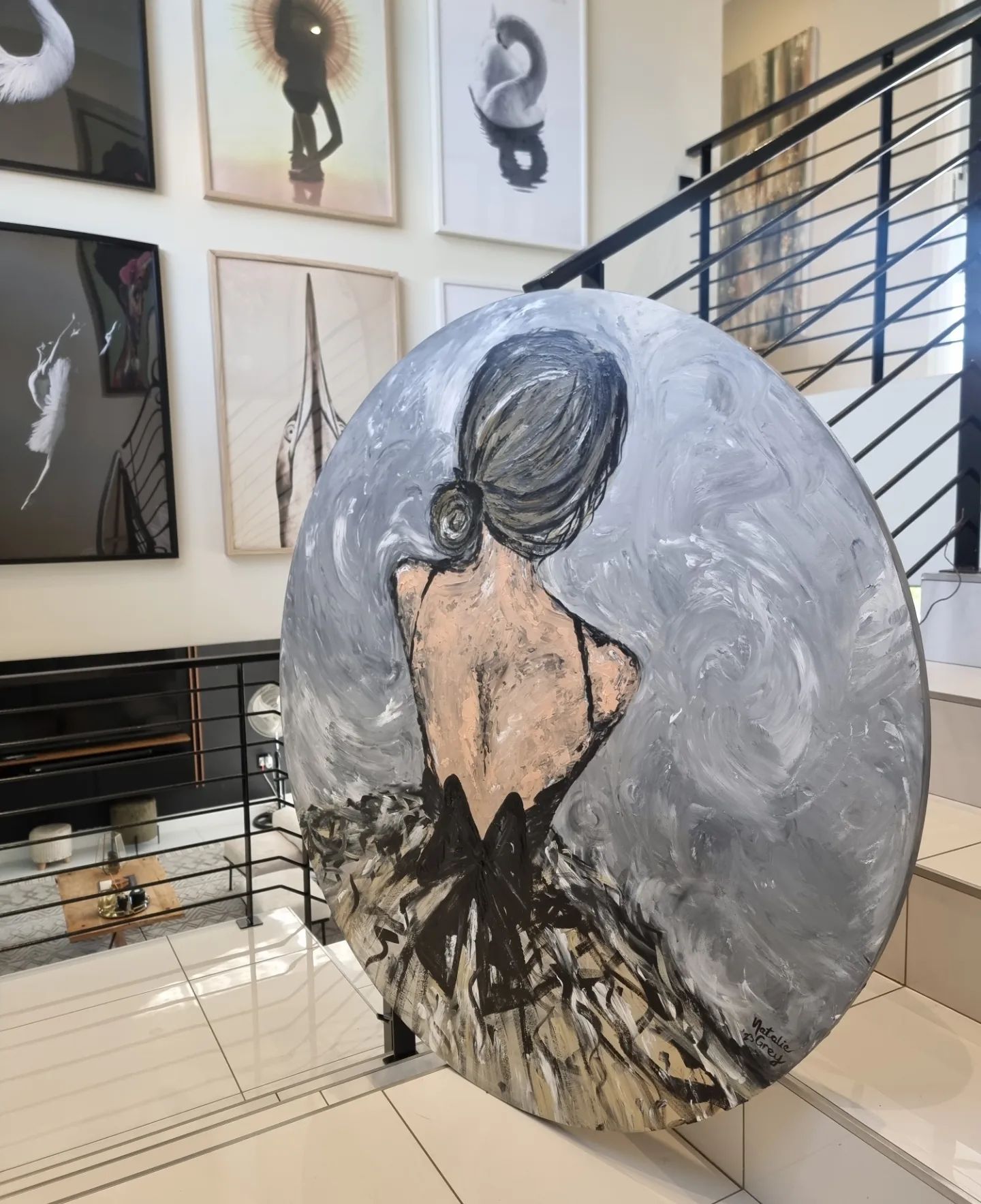 '- SOLD - "Starry Dancer" - Round Boarded Canvas - 110cm