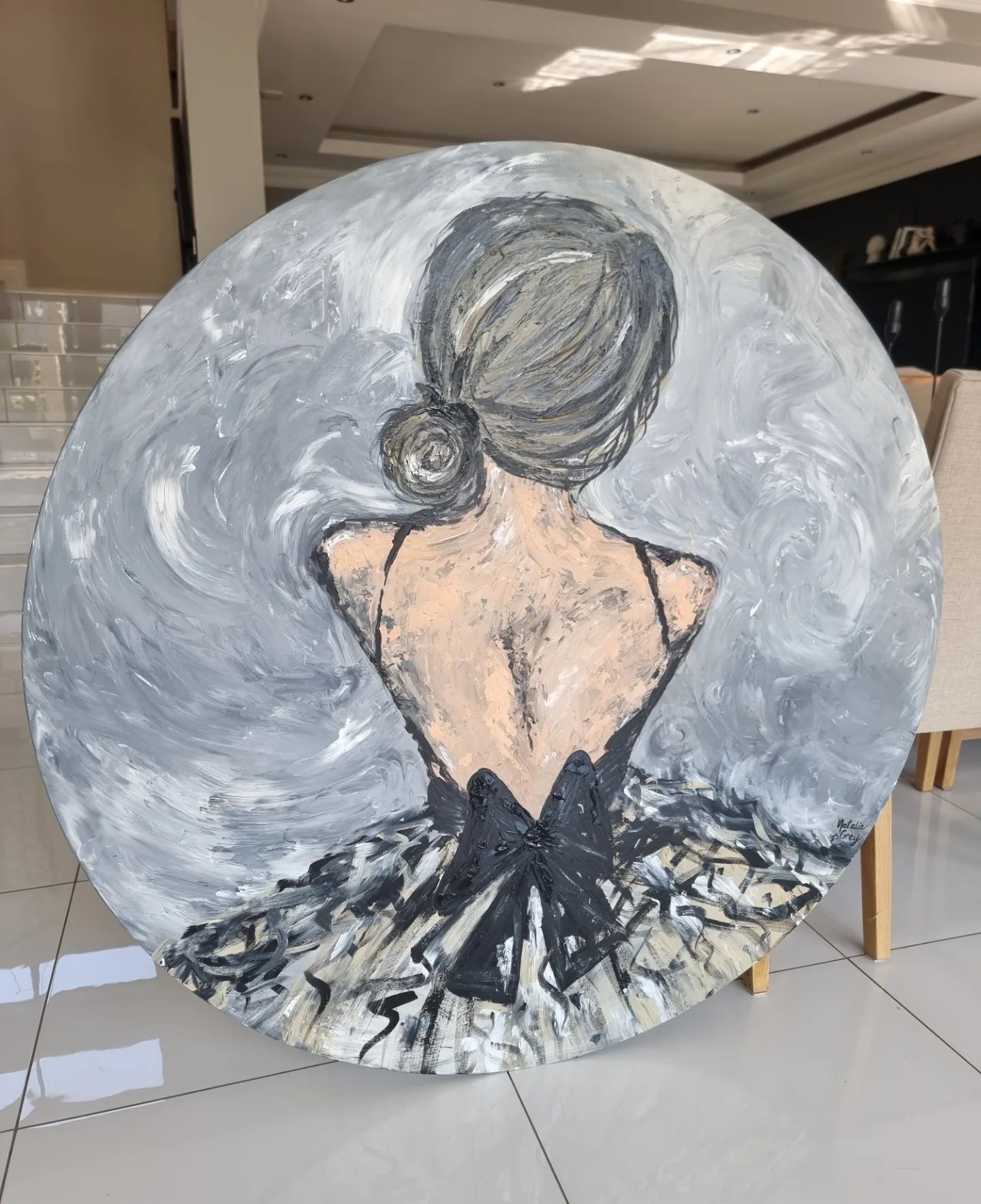 '- SOLD - "Starry Dancer" - Round Boarded Canvas - 110cm - Image 6