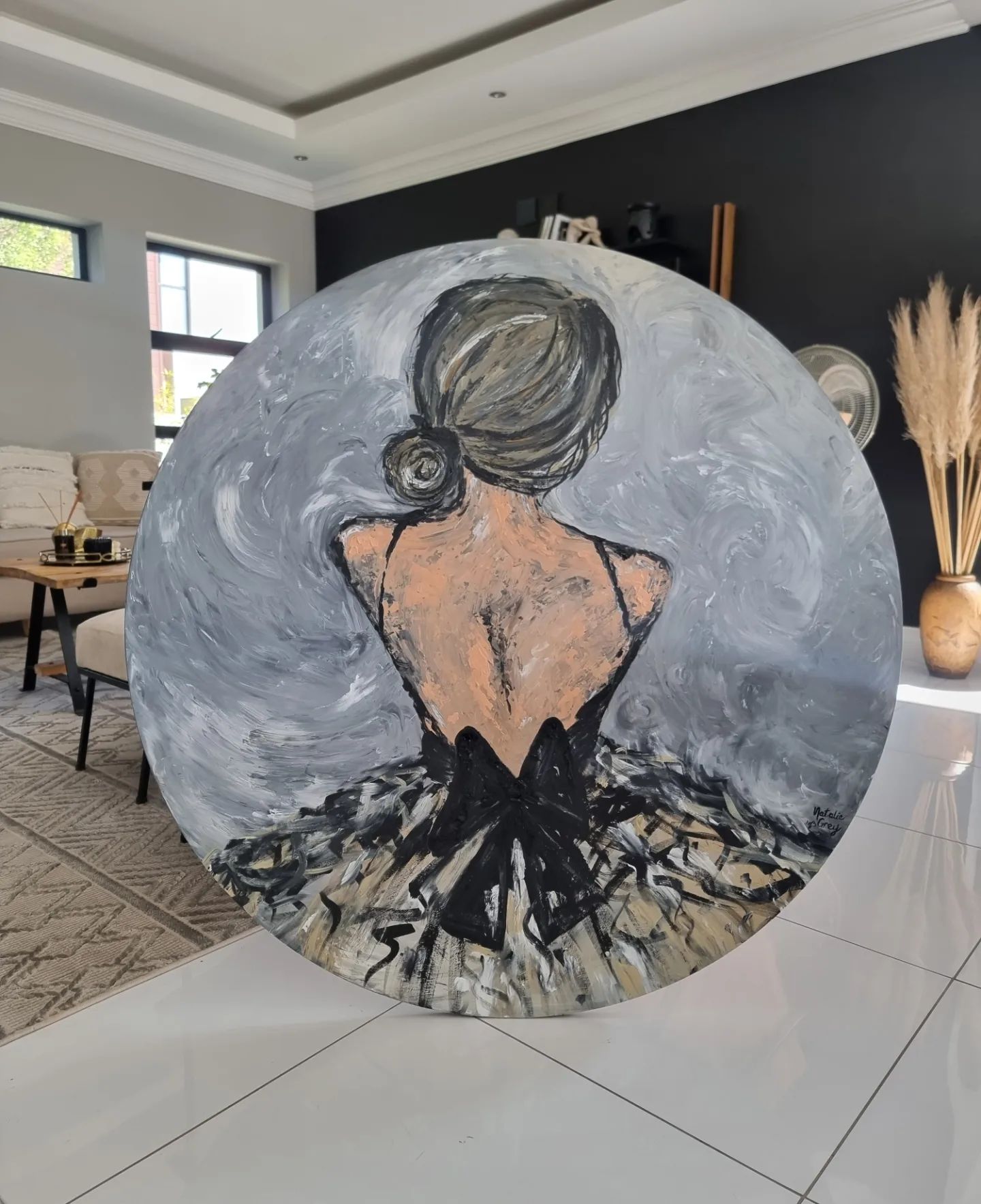 '- SOLD - "Starry Dancer" - Round Boarded Canvas - 110cm - Image 4