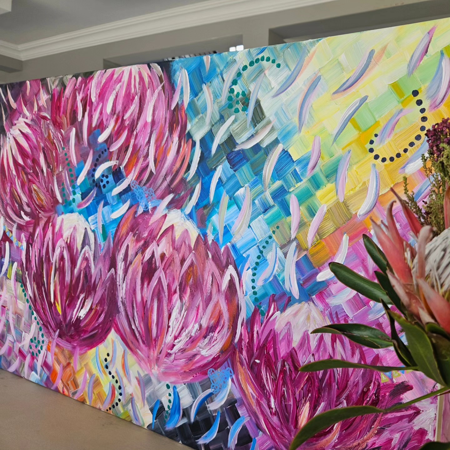 '- SOLD - "African Dreams" - Acrylic on Canvas - 60 x 90cm - Image 3