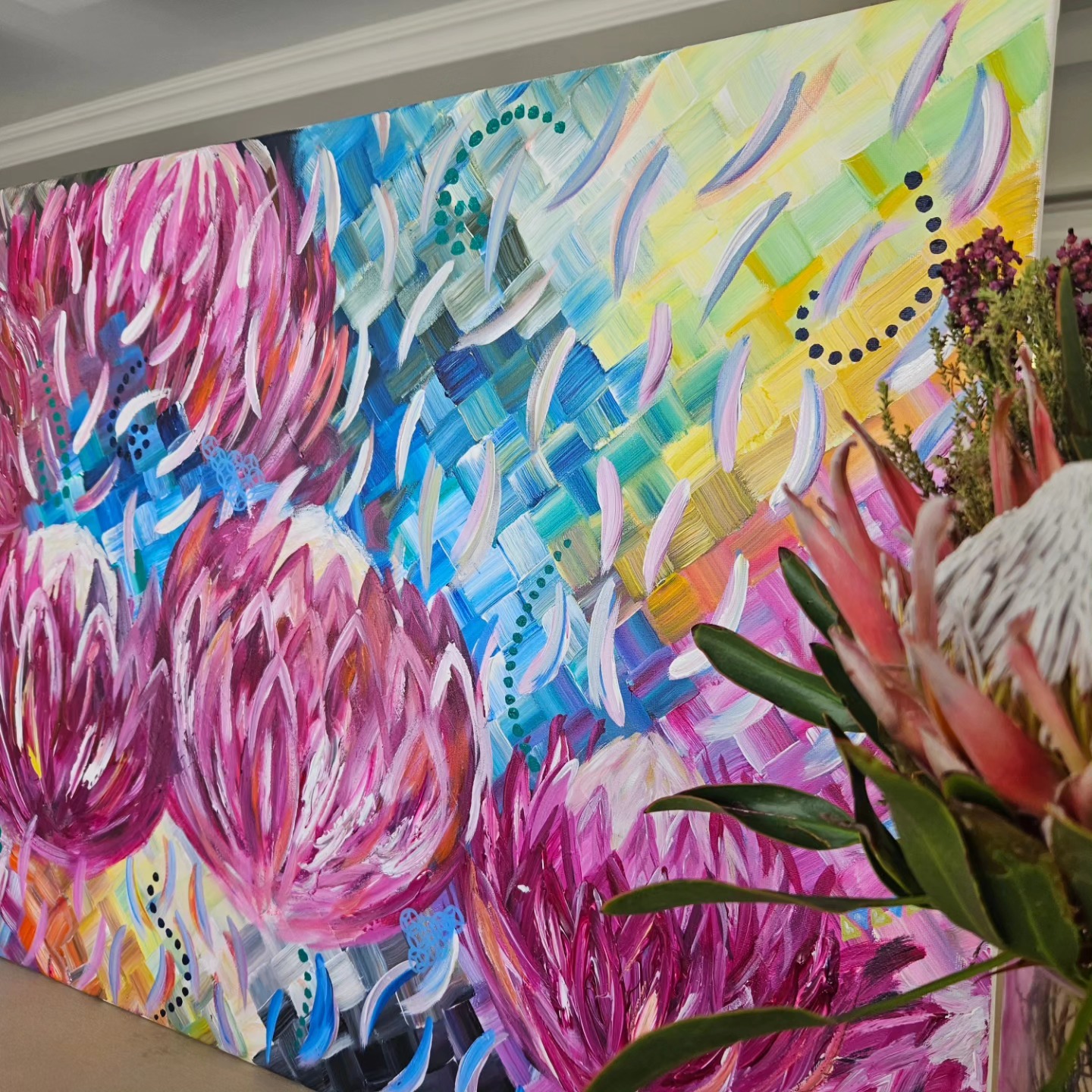 '- SOLD - "African Dreams" - Acrylic on Canvas - 60 x 90cm - Image 4