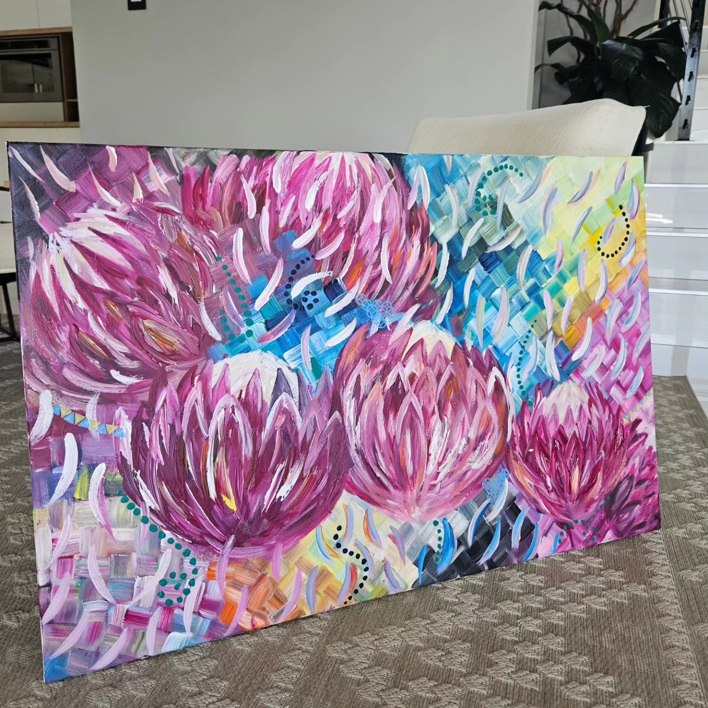 '- SOLD - "African Dreams" - Acrylic on Canvas - 60 x 90cm - Image 5