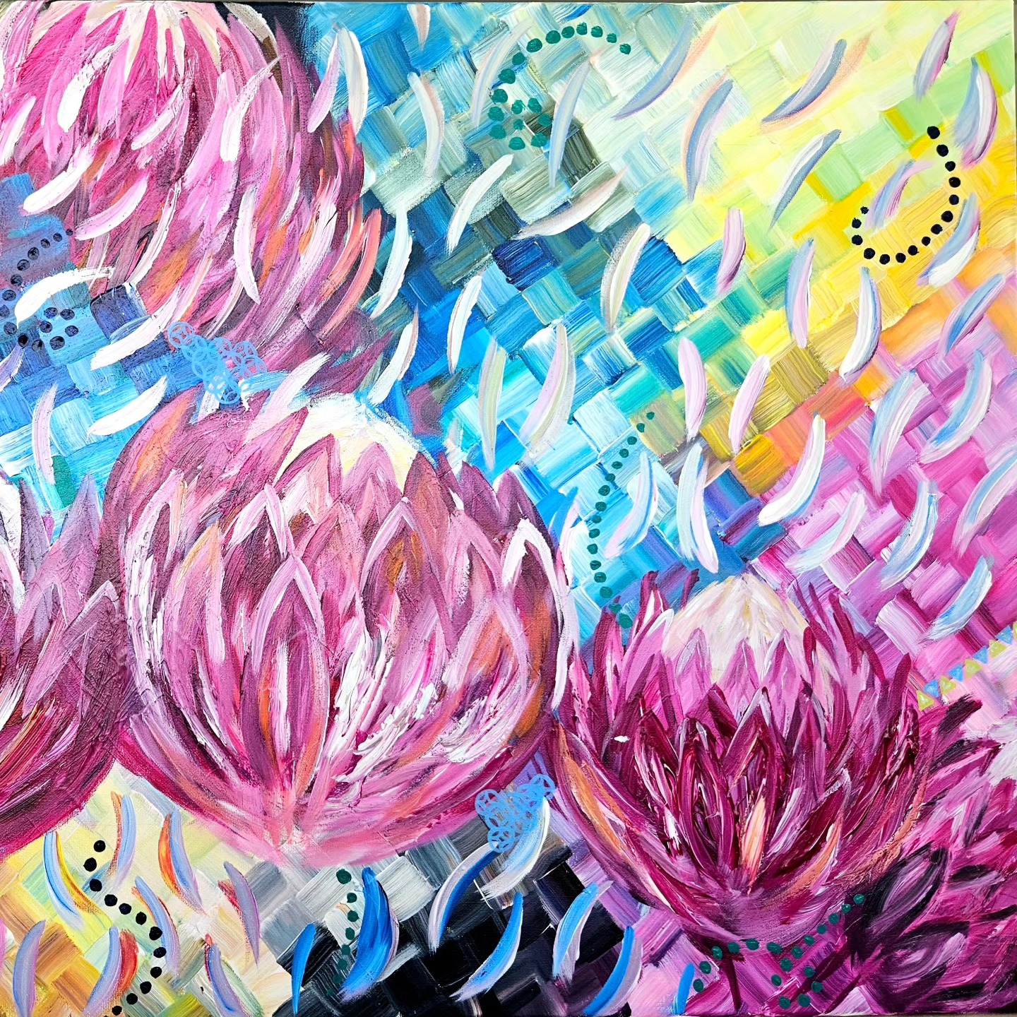 '- SOLD - "African Dreams" - Acrylic on Canvas - 60 x 90cm - Image 2