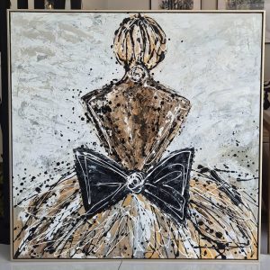 '- SOLD - "Ballerina Girl" - 100 x 100cm - Mixed Media