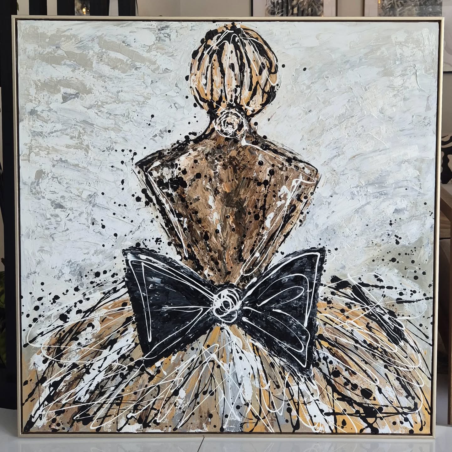 '- SOLD - "Ballerina Girl" - 100 x 100cm - Mixed Media