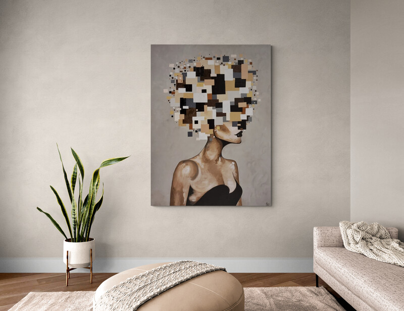 '- SOLD - Nintai" - Acrylic On Box Board Canvas - 152.5cm x 122cm - Image 20