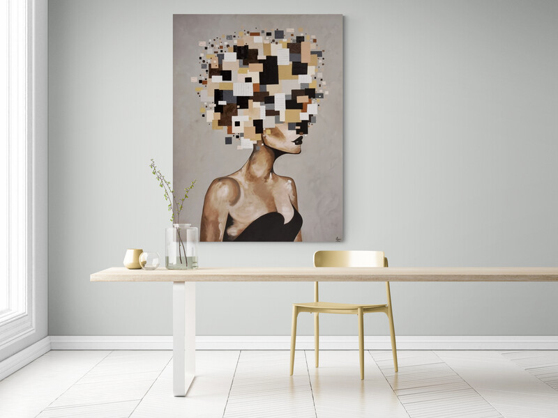 '- SOLD - Nintai" - Acrylic On Box Board Canvas - 152.5cm x 122cm - Image 15