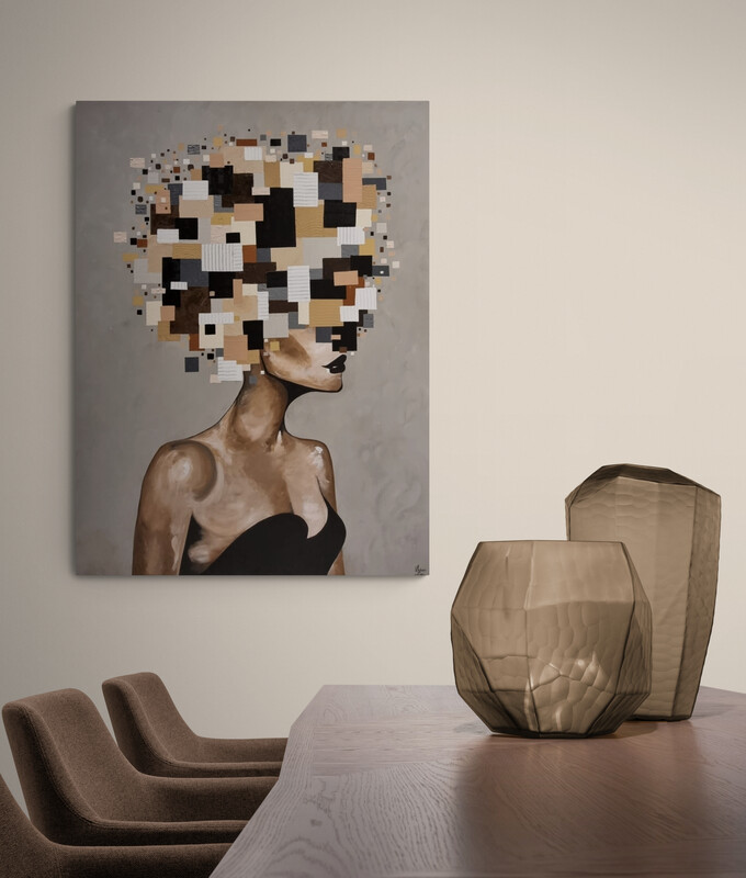 '- SOLD - Nintai" - Acrylic On Box Board Canvas - 152.5cm x 122cm - Image 14