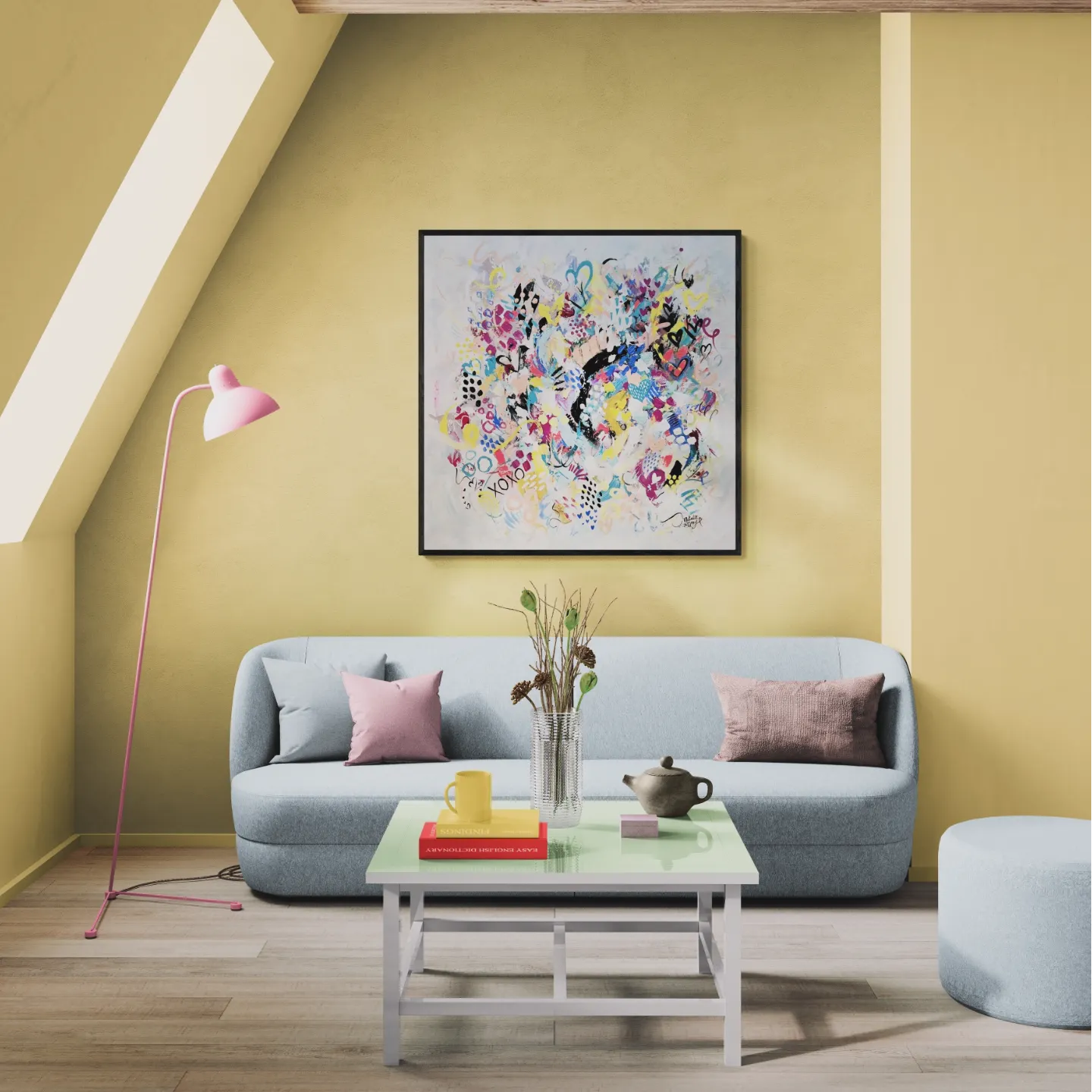 SOLD -"Tangled Love" - 100 x 100cm - Acrylic On Canvas - Image 3