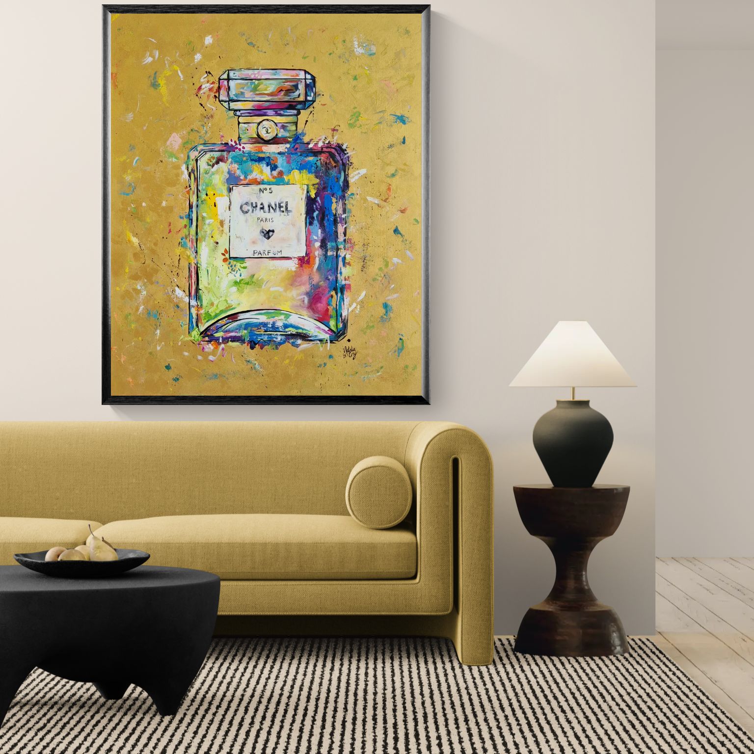 '- SOLD - "Gorgeous" - 100 x 120cm - Acrylic On Canvas - Framed In Black - Image 6