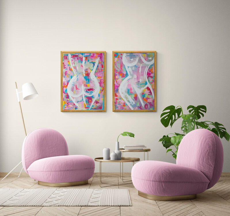 '- SOLD - "You're A Kaleidoscope" - Set of Two A1 Canvases - Acrylic on Canvas - Image 3