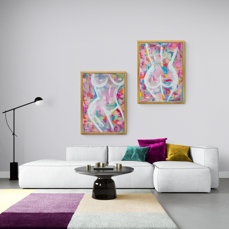 '- SOLD - "You're A Kaleidoscope" - Set of Two A1 Canvases - Acrylic on Canvas - Image 4