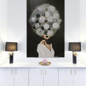 '- SOLD - "Black Jade" - Hand Painted Acrylic on Canvas 150cm x 100cm
