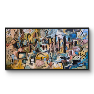 “Echoes Of A Dream” - Acrylic On Canvas - 107 x 207cm - Framed in Black Wooden Frame
