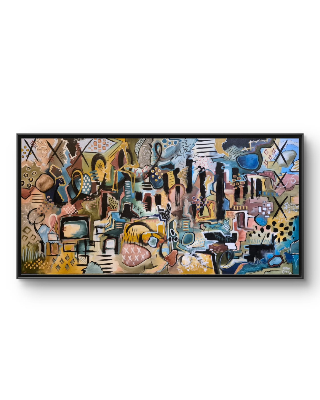 “Echoes Of A Dream” - Acrylic On Canvas - 107 x 207cm - Framed in Black Wooden Frame