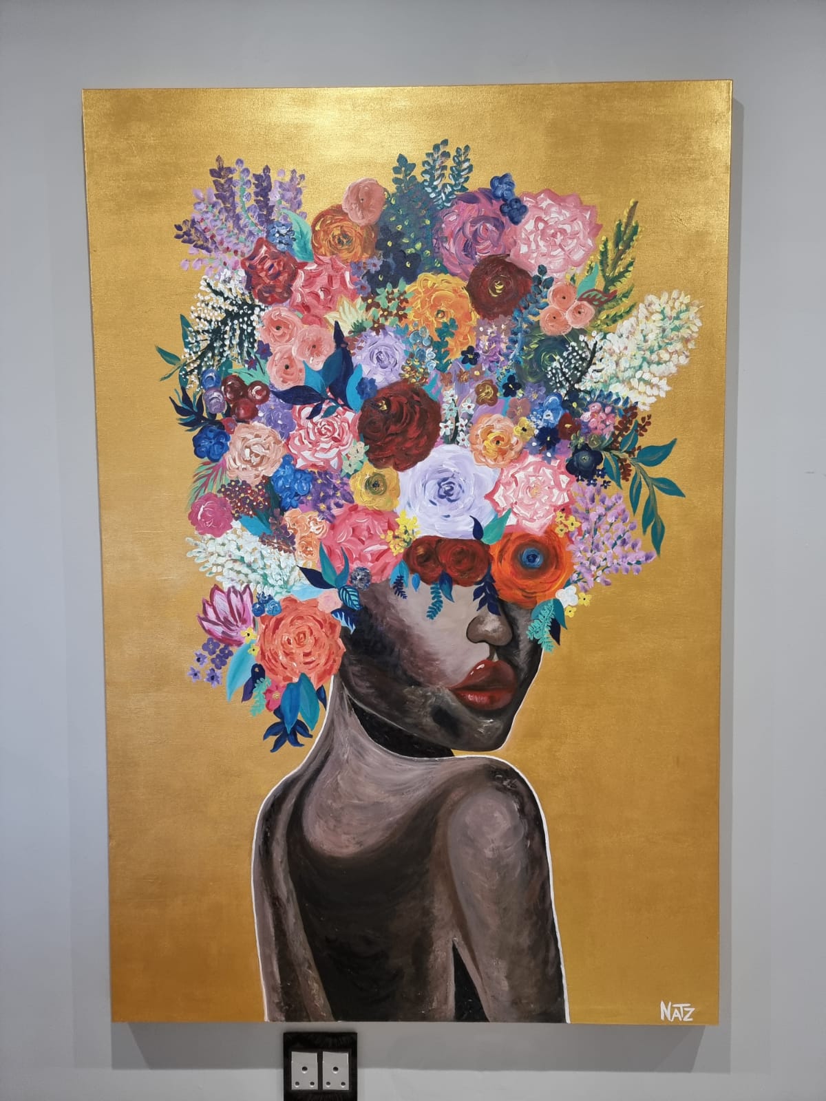'- SOLD - "She Bloom's" - Hand Painted Acrylic on Canvas - 100x150cm - Image 2