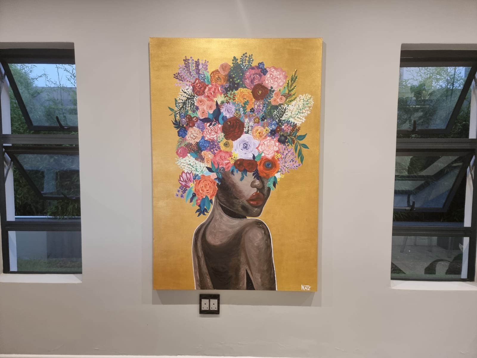'- SOLD - "She Bloom's" - Hand Painted Acrylic on Canvas - 100x150cm - Image 6