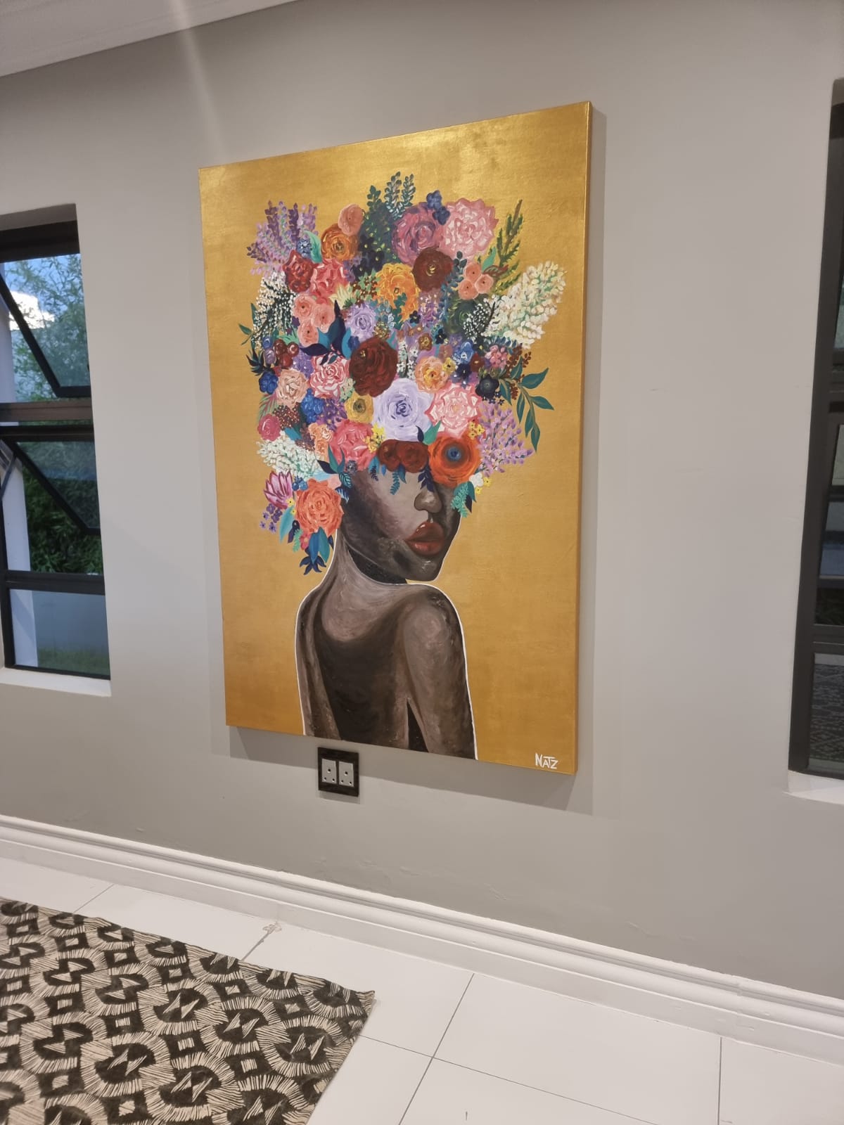 '- SOLD - "She Bloom's" - Hand Painted Acrylic on Canvas - 100x150cm