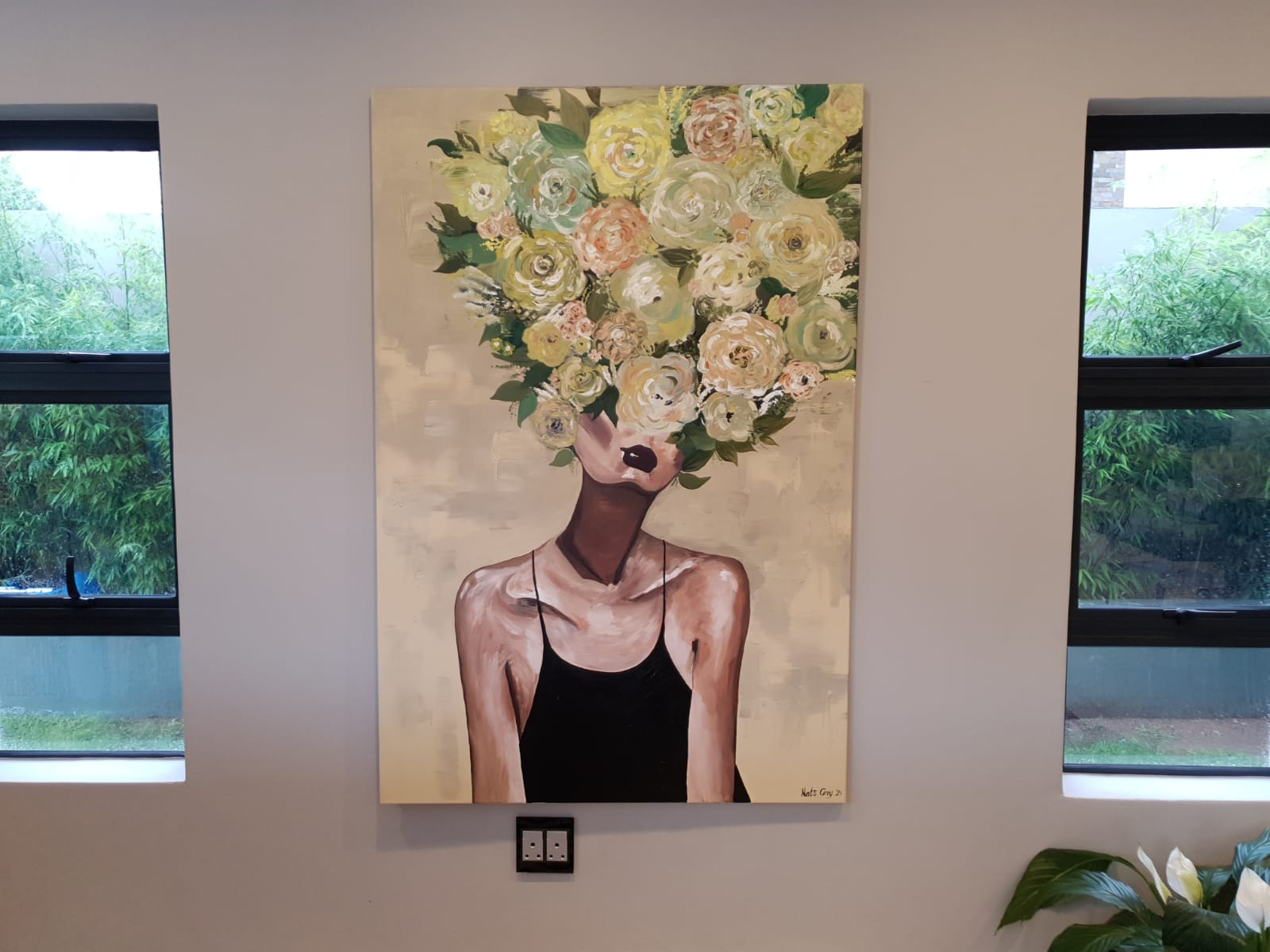 '- SOLD - "Her Season To Bloom" - Hand Painted Acrylic on Canvas - 100x150cm - Image 9