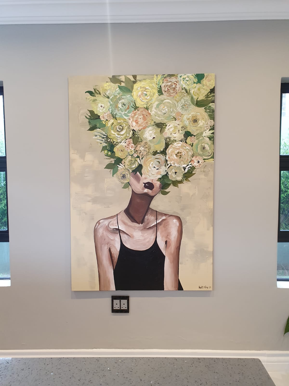 '- SOLD - "Her Season To Bloom" - Hand Painted Acrylic on Canvas - 100x150cm