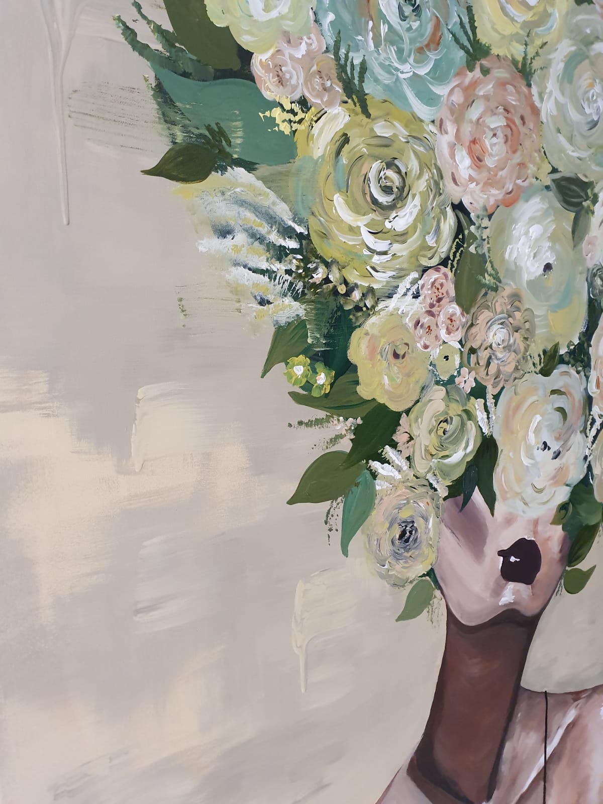 '- SOLD - "Her Season To Bloom" - Hand Painted Acrylic on Canvas - 100x150cm - Image 7
