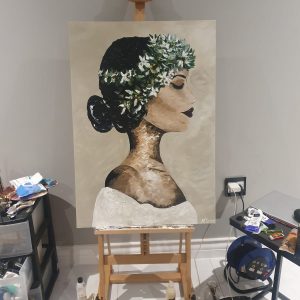 '- SOLD - "Gisillein" - Hand Painted Acrylic - 100x70cm