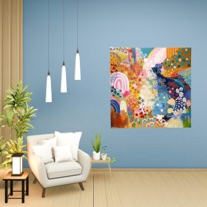 '- SOLD -"In My Head" - Hand Painted Acrylic on Canvas - 90x90cm