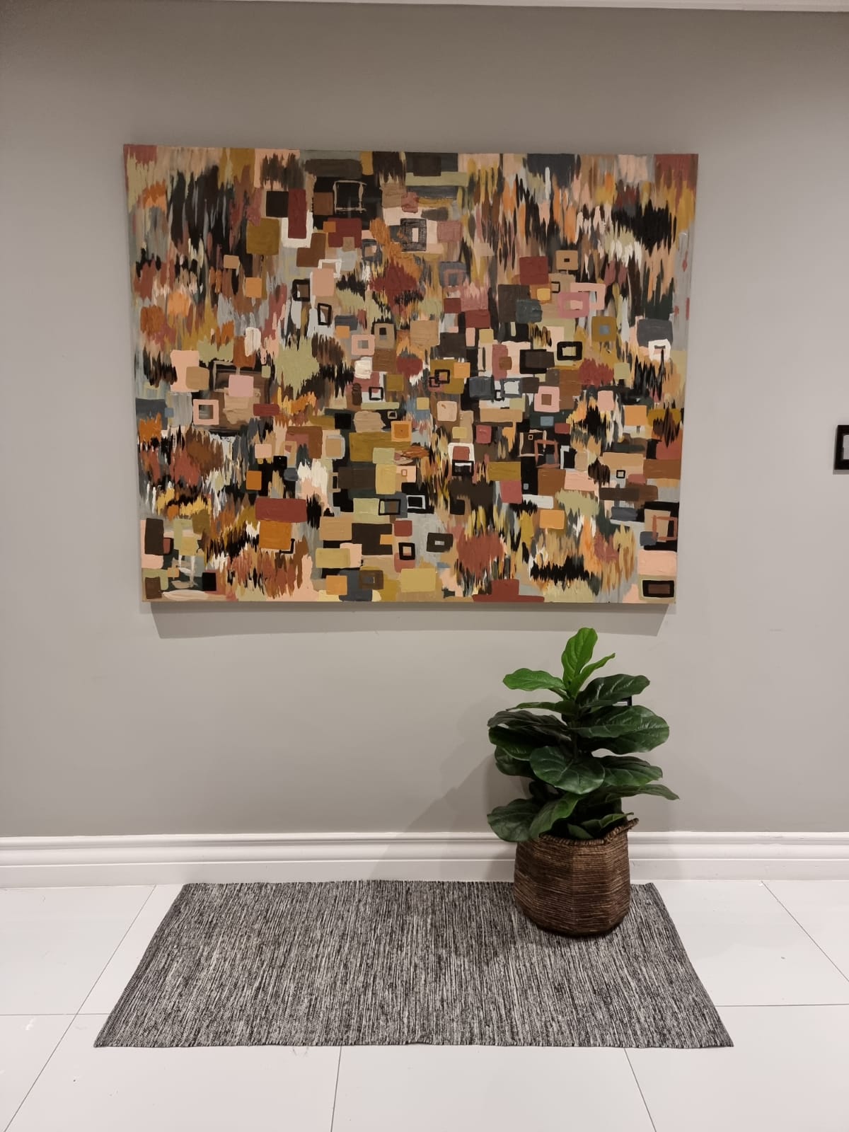 '- SOLD - "The Saltillo" - Hand Painted Acrylic - 152 x 122cm - Mixed media on Box Board Canvas - Image 9
