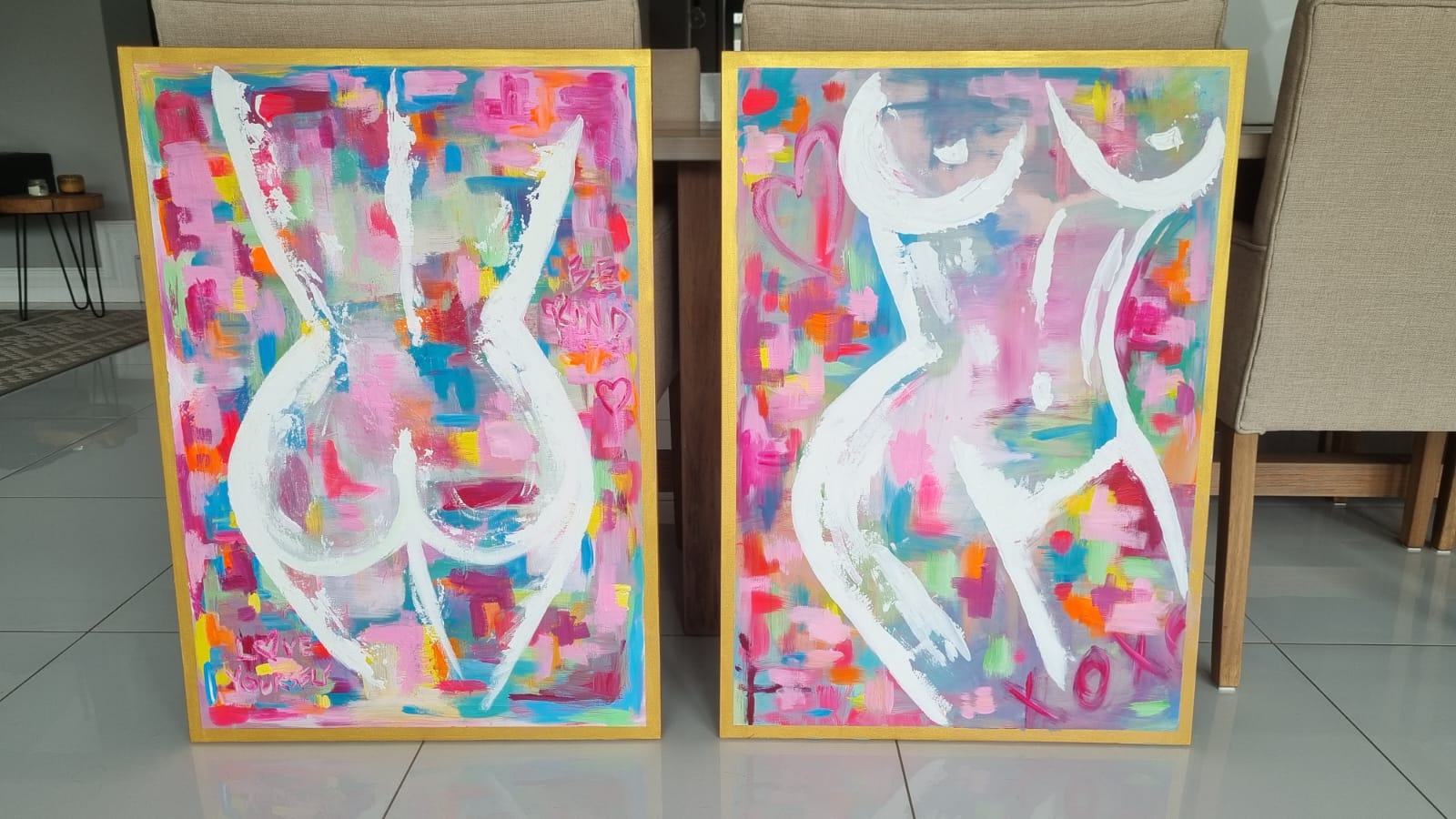 '- SOLD - "You're A Kaleidoscope" - Set of Two A1 Canvases - Acrylic on Canvas - Image 7