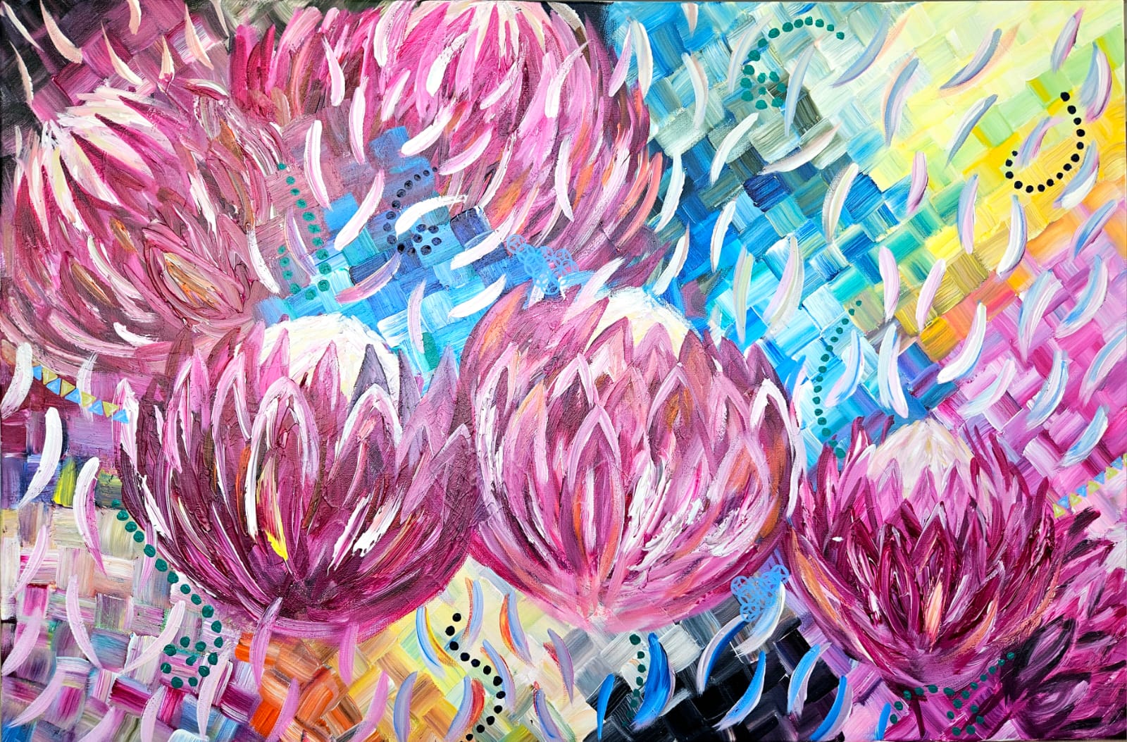 '- SOLD - "African Dreams" - Acrylic on Canvas - 60 x 90cm - Image 10