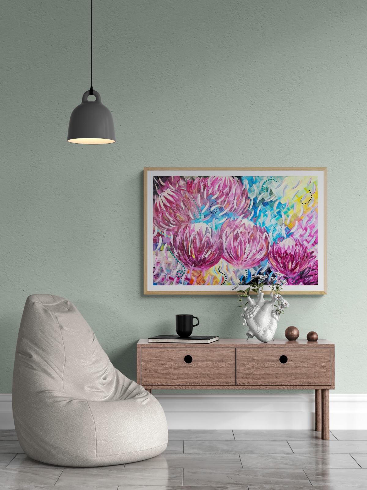 '- SOLD - "African Dreams" - Acrylic on Canvas - 60 x 90cm - Image 7