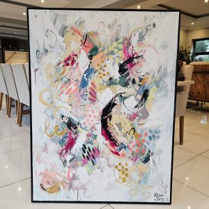 '-SOLD - "Lover" - Acrylic on Canvas- Framed in Black - 120 x 90