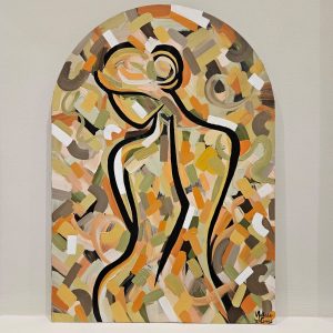 '-SOLD - "Her Stripes" - Acrylic on Arched Canvas - 60 x 90cm
