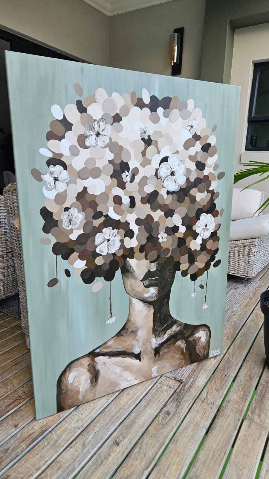 '- SOLD - "Spin My World Around" - Acrylic on Canvas - 91 x 122cm
