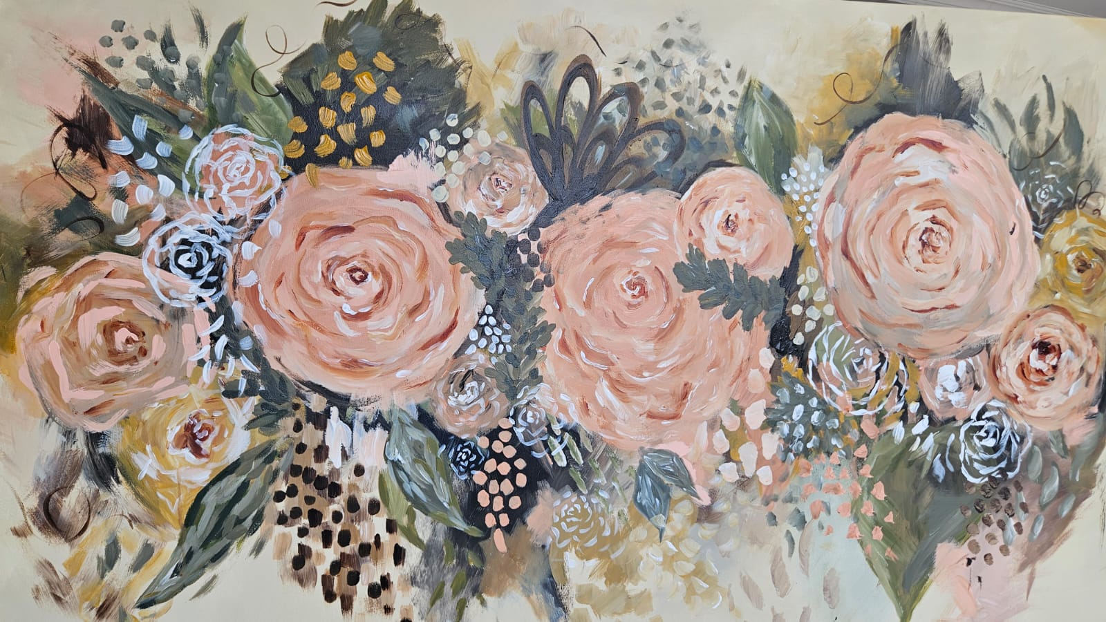 '- SOLD - "A Melody of Blooms" - 100 x 150cm - Acrylic on Canvas - Image 7