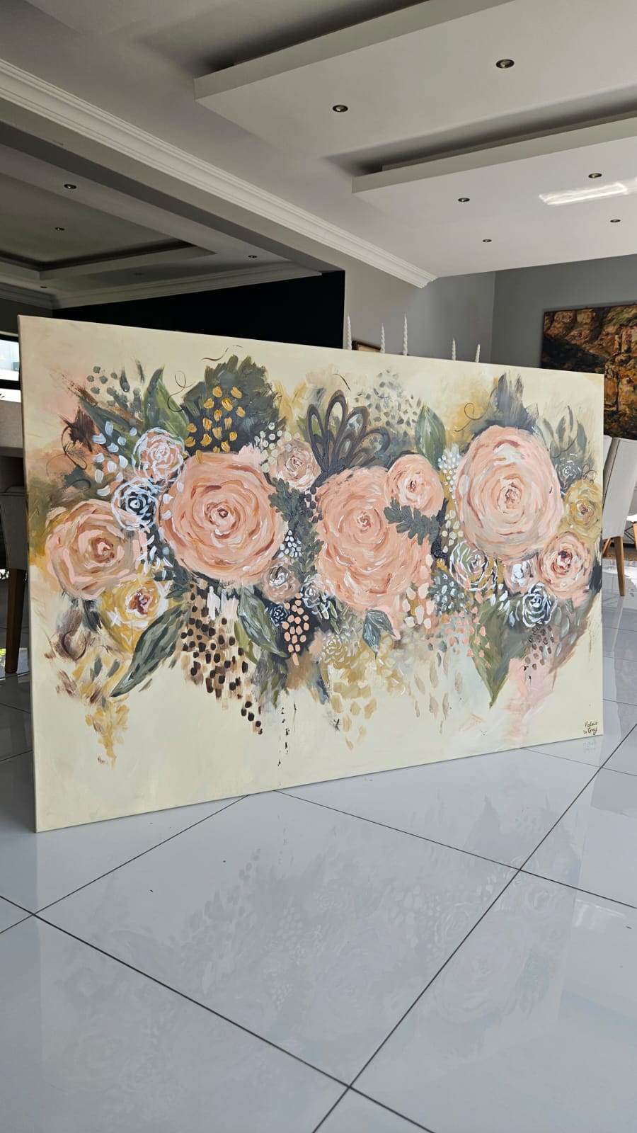 '- SOLD - "A Melody of Blooms" - 100 x 150cm - Acrylic on Canvas - Image 8