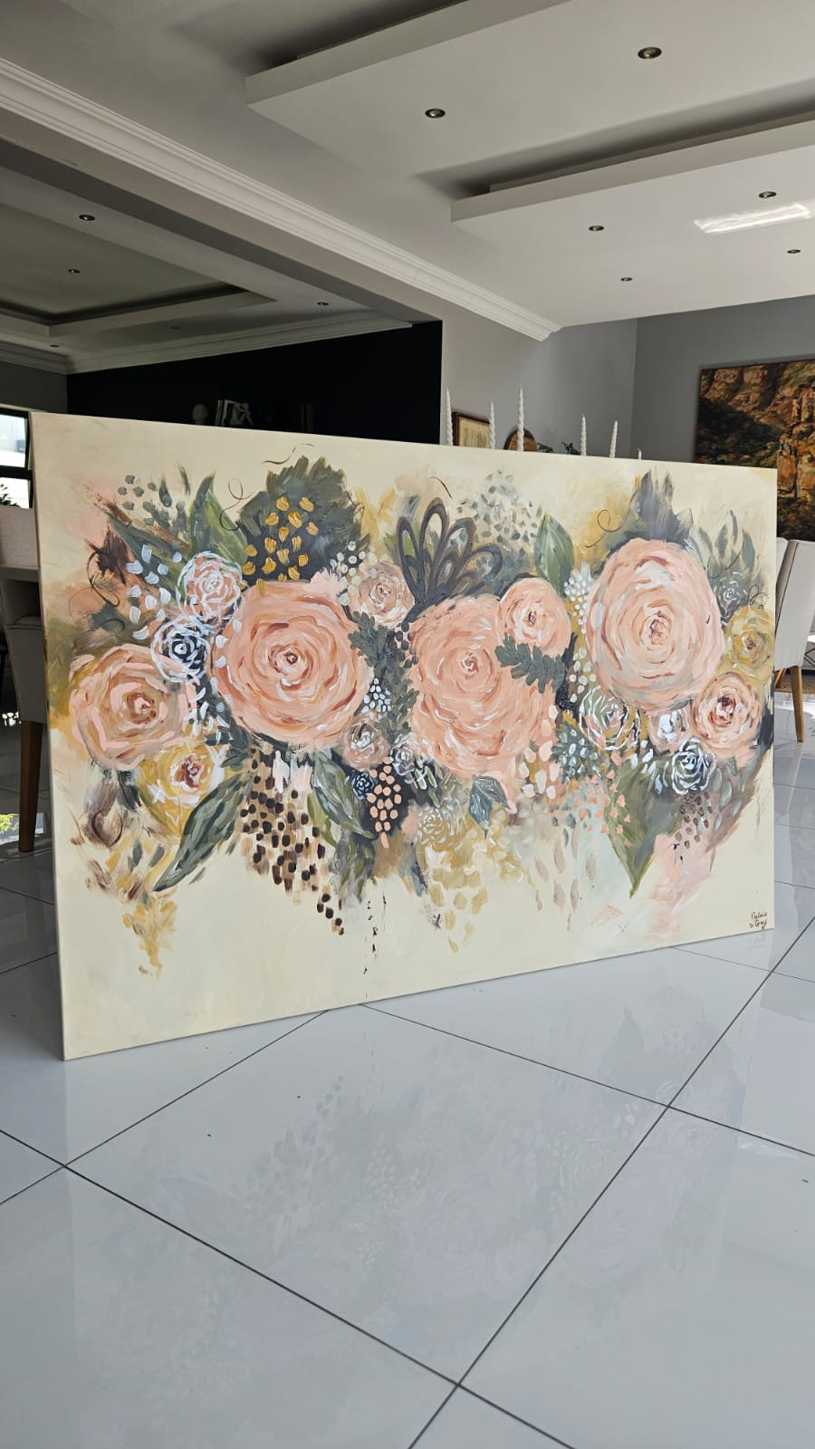 '- SOLD - "A Melody of Blooms" - 100 x 150cm - Acrylic on Canvas - Image 18