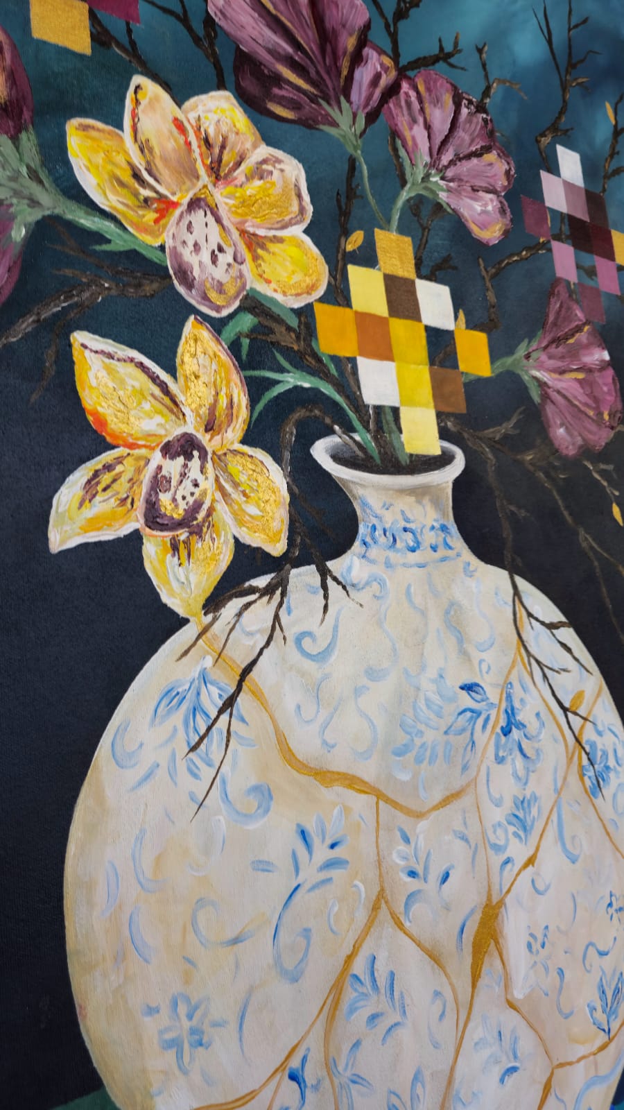 "Kintsugi" - 100 x 120cm - Acrylic On Canvas - Image 15