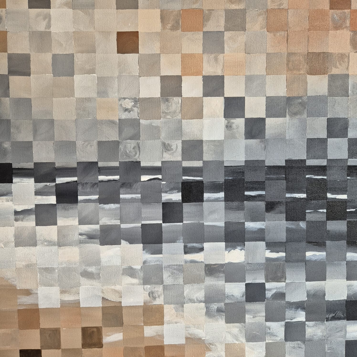 '-SOLD - "Sea Of Solace" - 100 x 100cm - Acrylic On Canvas - Image 11