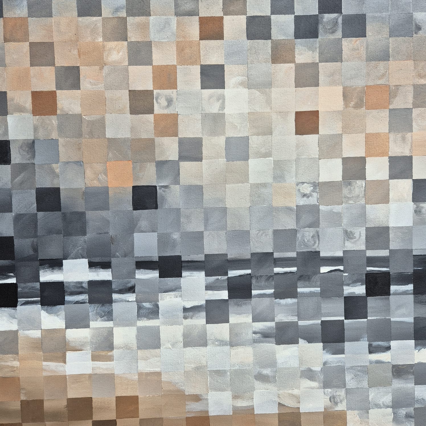 '-SOLD - "Sea Of Solace" - 100 x 100cm - Acrylic On Canvas - Image 6