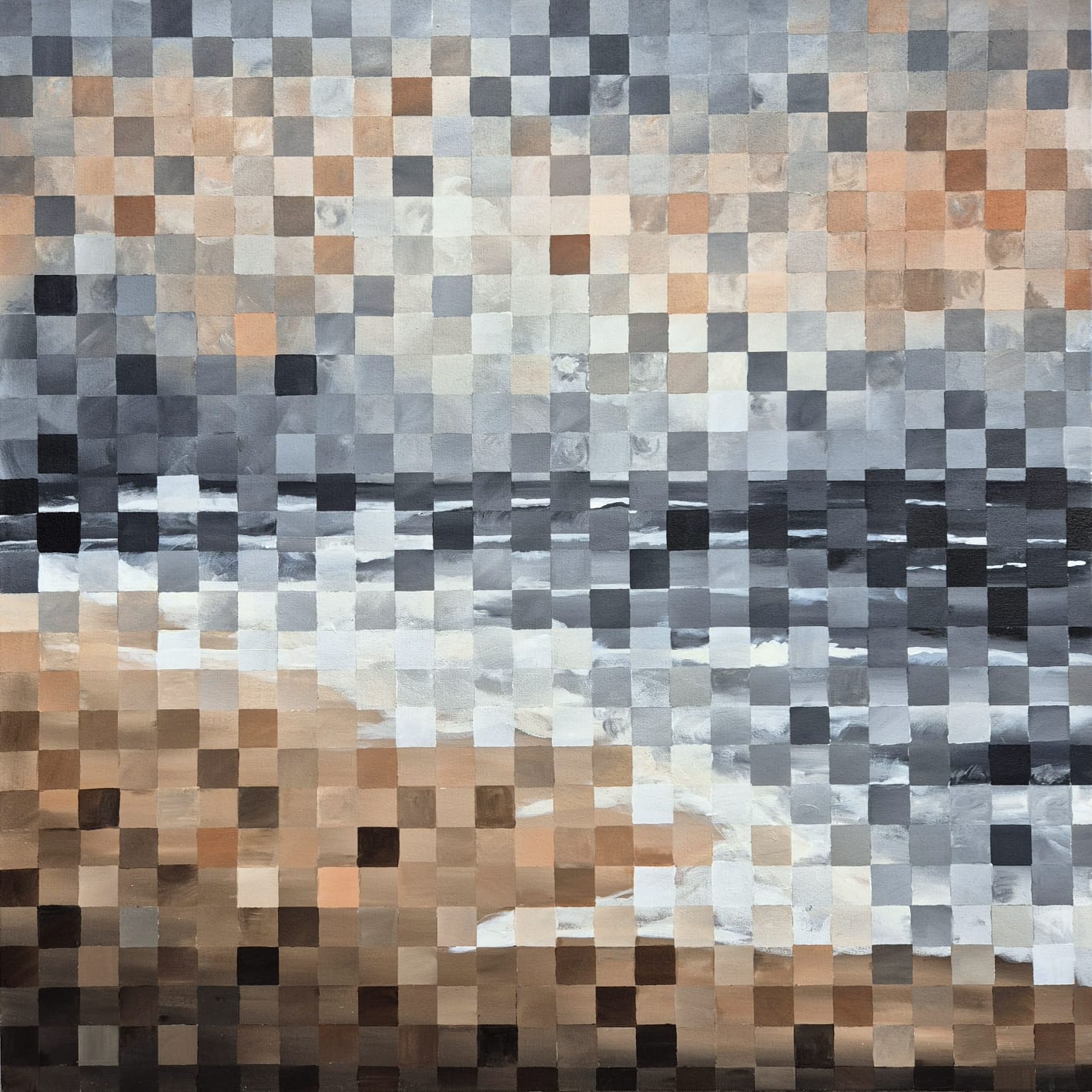 '-SOLD - "Sea Of Solace" - 100 x 100cm - Acrylic On Canvas - Image 16