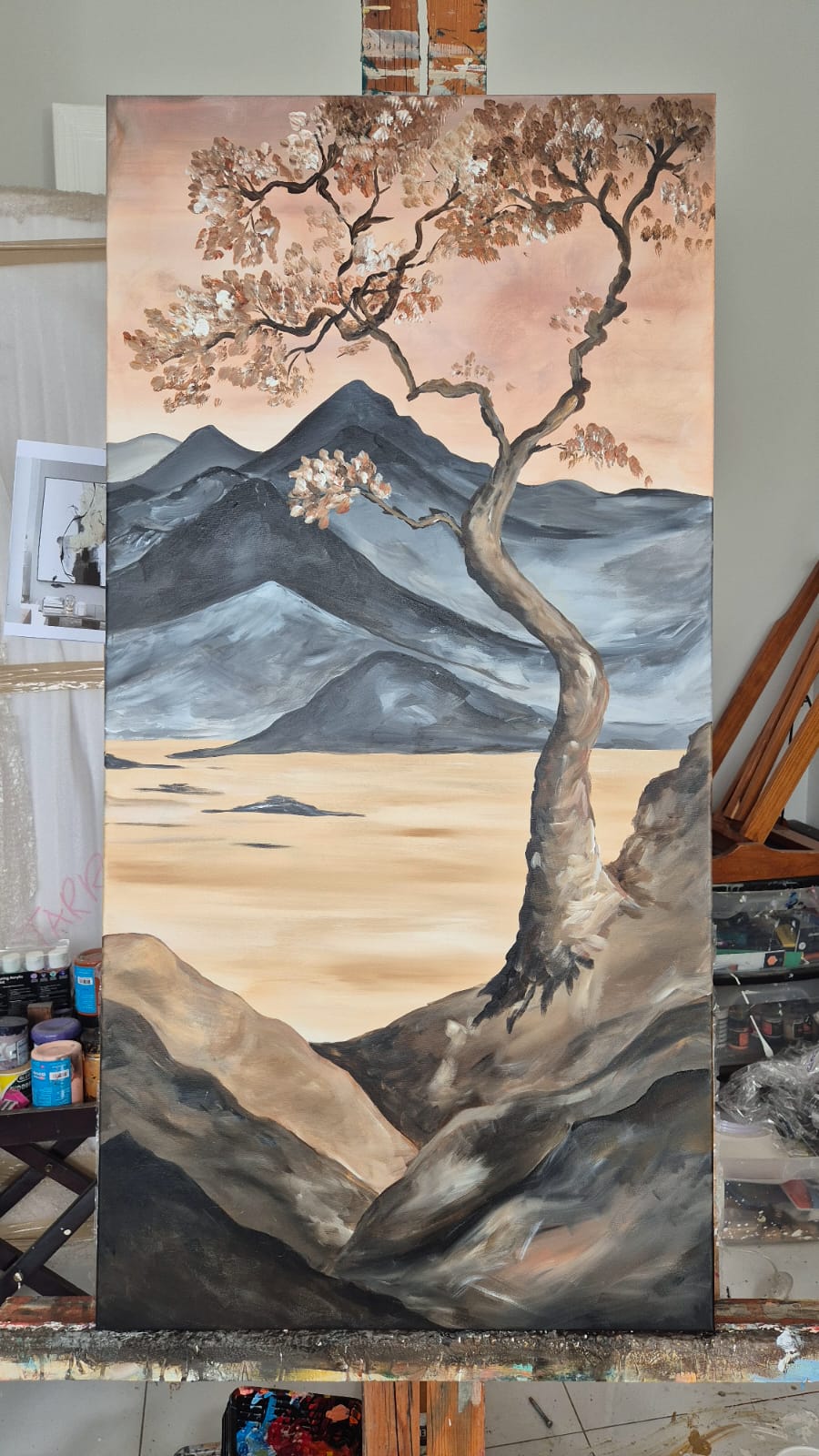'-SOLD- "Sakura Silence" - 61cm x 122cm - Acrylic On Canvas - Image 7