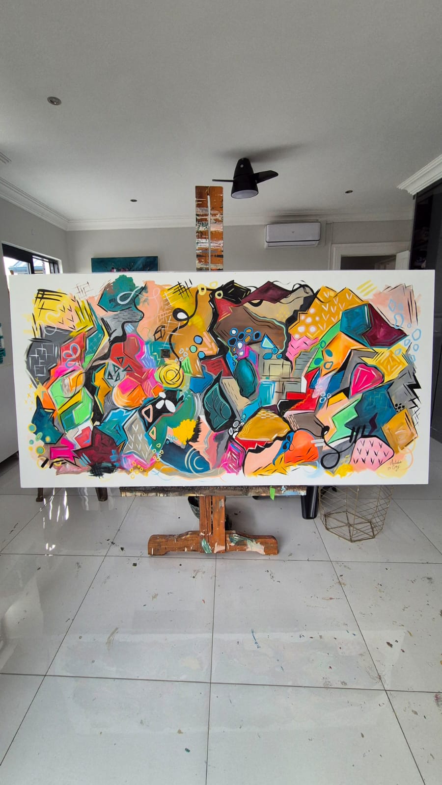 "Echoes In Colour" - 100 x 200cm - Acrylic On Canvas - Image 3